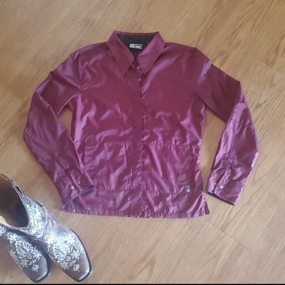 Maroon L.E.I button down top